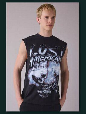 Harley Davidson X mgk lost americana Graphic Muscle Tee Medium